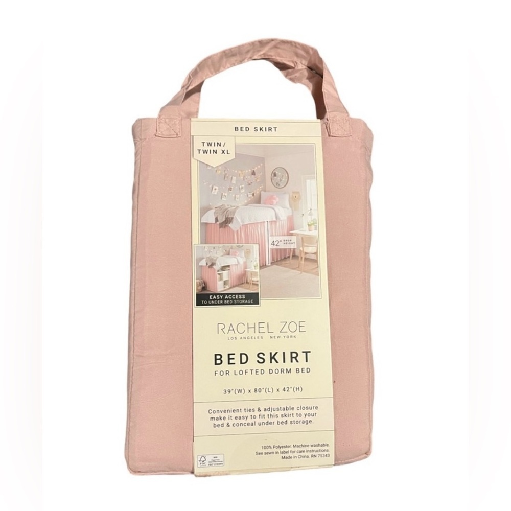 Rachel Zoe Pink Bed Skirt for Twin/Twin XL